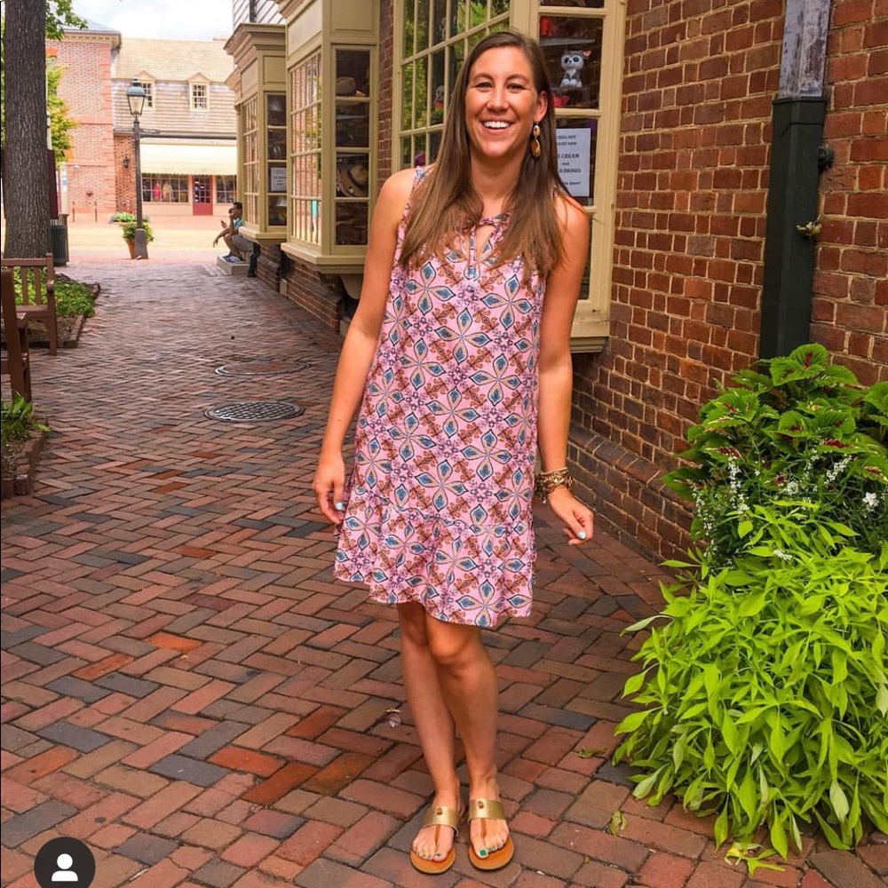 Pink ruffle bottom dress